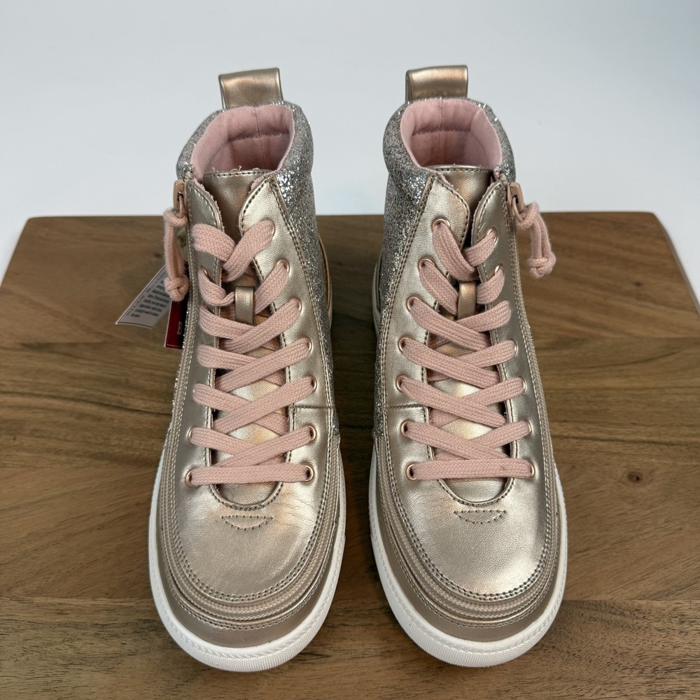 New Big Kids Unisex Billy Classic Lace High Rose Gold Sneakers Unicorn Shoe Sz 4 - Picture 4 of 8
